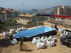 Piscinas de fibra - Colocación